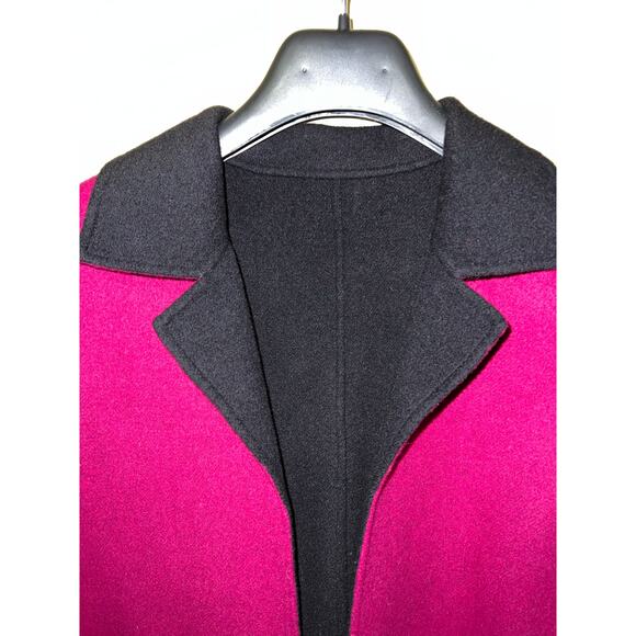 NEW Wool Reversible X-Large JACKET Blazer Open Front Viva Magenta Pink Black XL - Picture 4 of 10